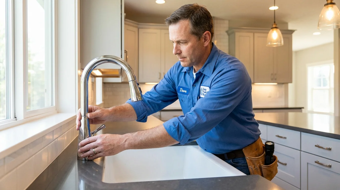 Kitchen faucet installation by Johns Plumbing LLC in Sabina